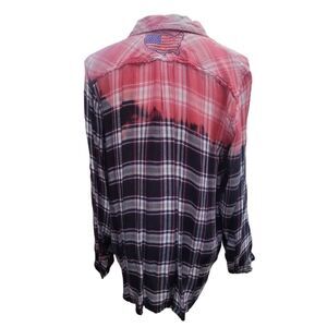 UPCYCLED Flannel with "USA" Embroidered Patch | Large